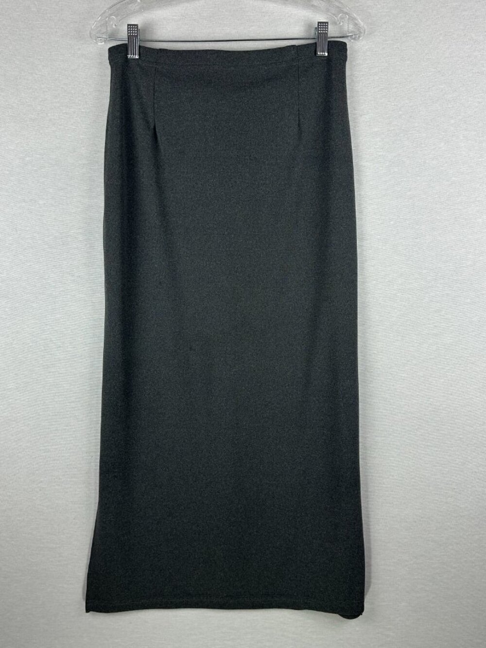 VINTAGE "IN MODA" MAXI SKIRT SOLID GREY STRAIGHT 36" LENGTH SIDES SLITS SIZE 11
